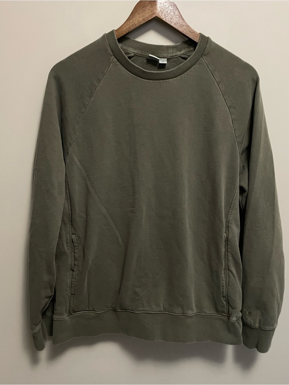 Tentree Olive Green Crewneck Sweatshirt With Pickets Men Women Medium